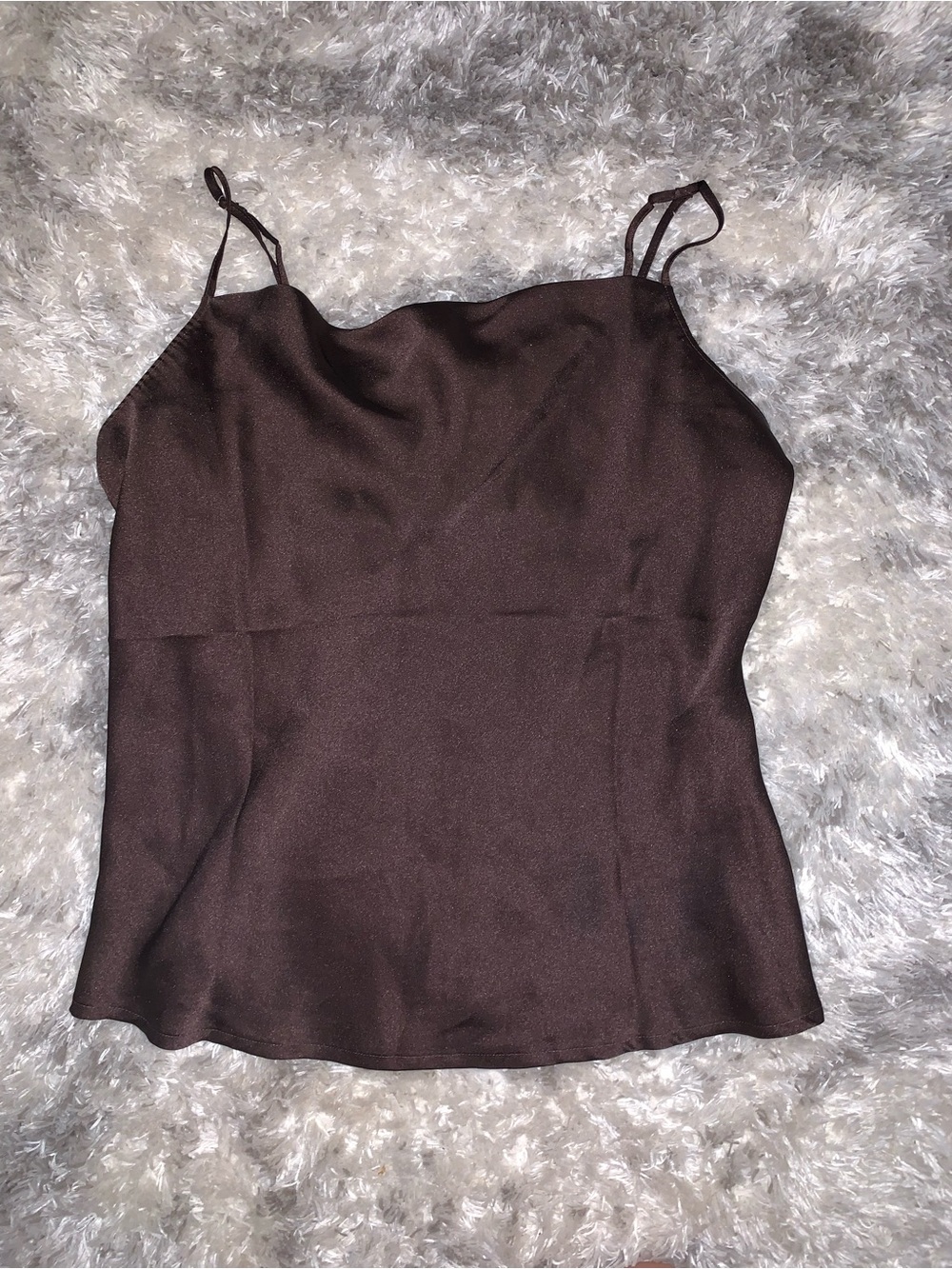 Express Brown Satin Camisole with Slim Straps